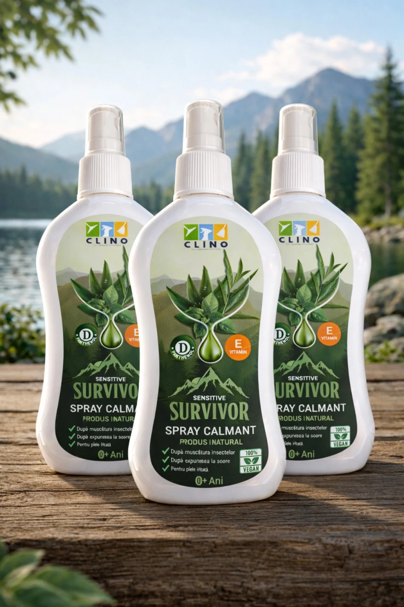 Pachet promo 3 X Survivor Spray Clino calmant dupa intepatura tantarilor 100% natural 100ml